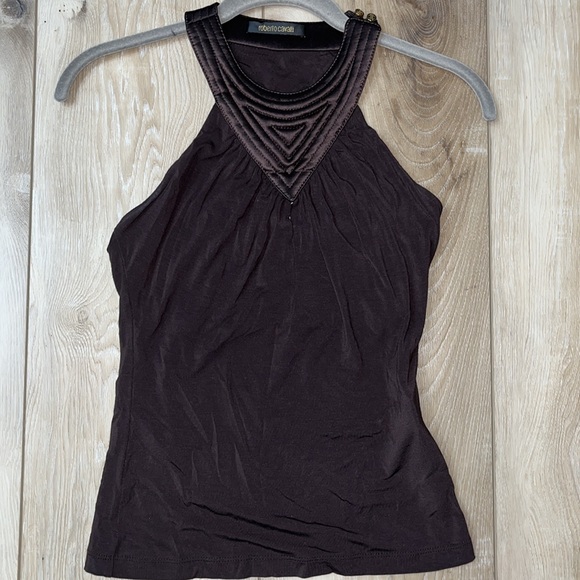 Roberto Cavalli Sleeveless Top Brown Size 38 - Picture 2 of 6